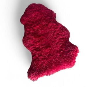 Plush Deep Red fluffy Rug